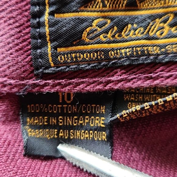 Eddie Bauer Outdoor Outfitters Maroon Dark Red Denim Women's Size 10 Cotton - Picture 6 of 14